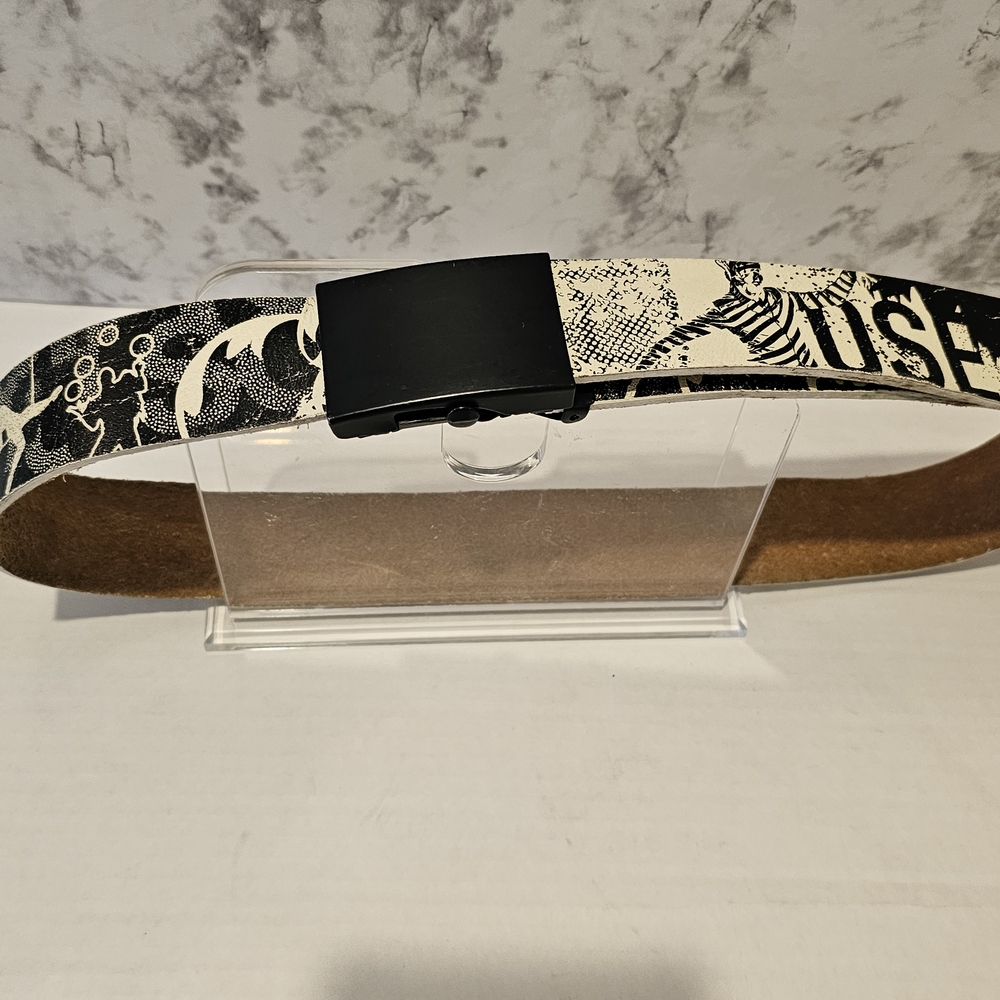 Cirque du Soleil Cream Leather Belt Metal Buckle Dare to Dream . 45 Inches